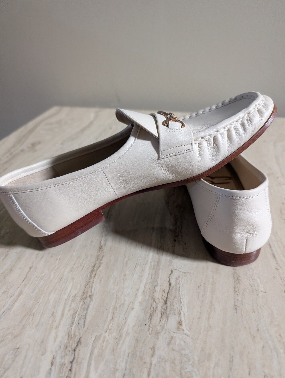 Sam Edelman Lucca Bit Loafer in Modern Ivory Leather Size 8 - Picture 5 of 10